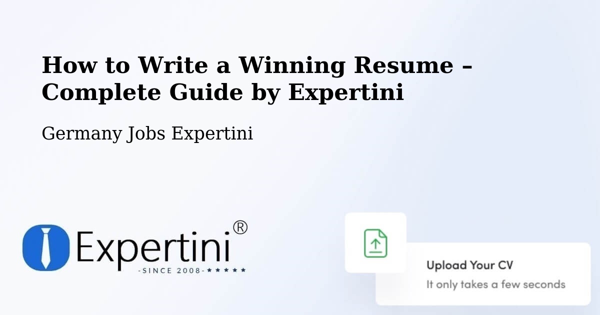 Resume Writing Guide for Job Seekers – Flensburg - Flensburg, Germany Jobs Expertini